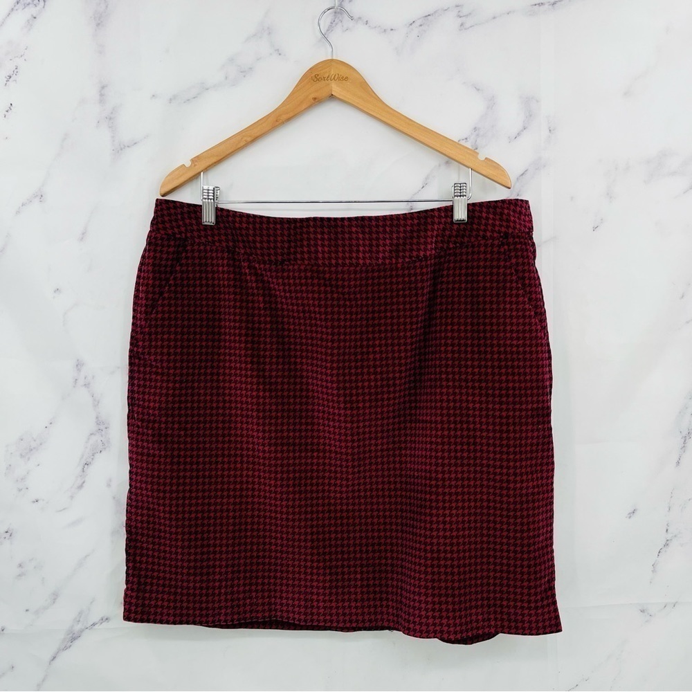 LL Bean Houndstooth Corduroy Mini Skirt